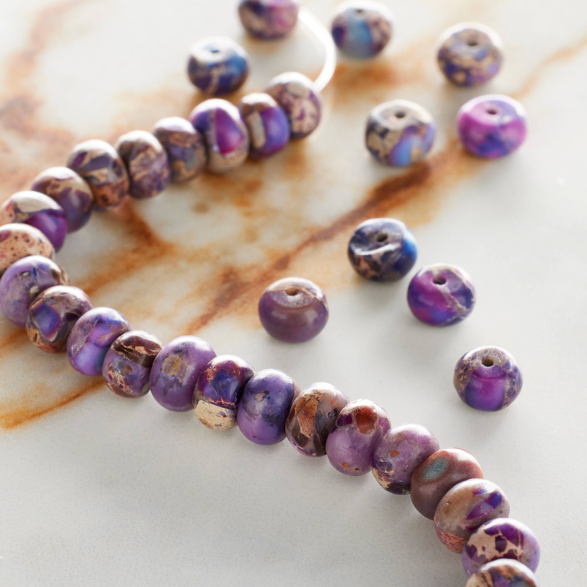 Amethyst Serpentine Rondelle Beads, 6mm by Bead Landing™